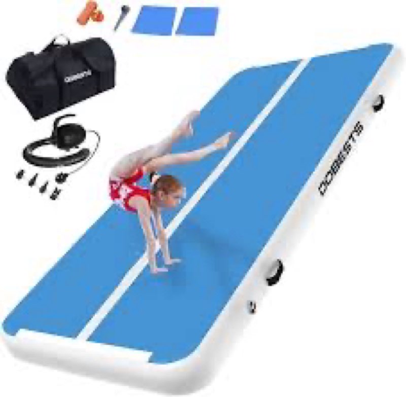 DOBESTS Inflatable Air Gymnastics Mat Tumbling Mat 13 feet 8in Tumble Track Air Gymnastic Training f