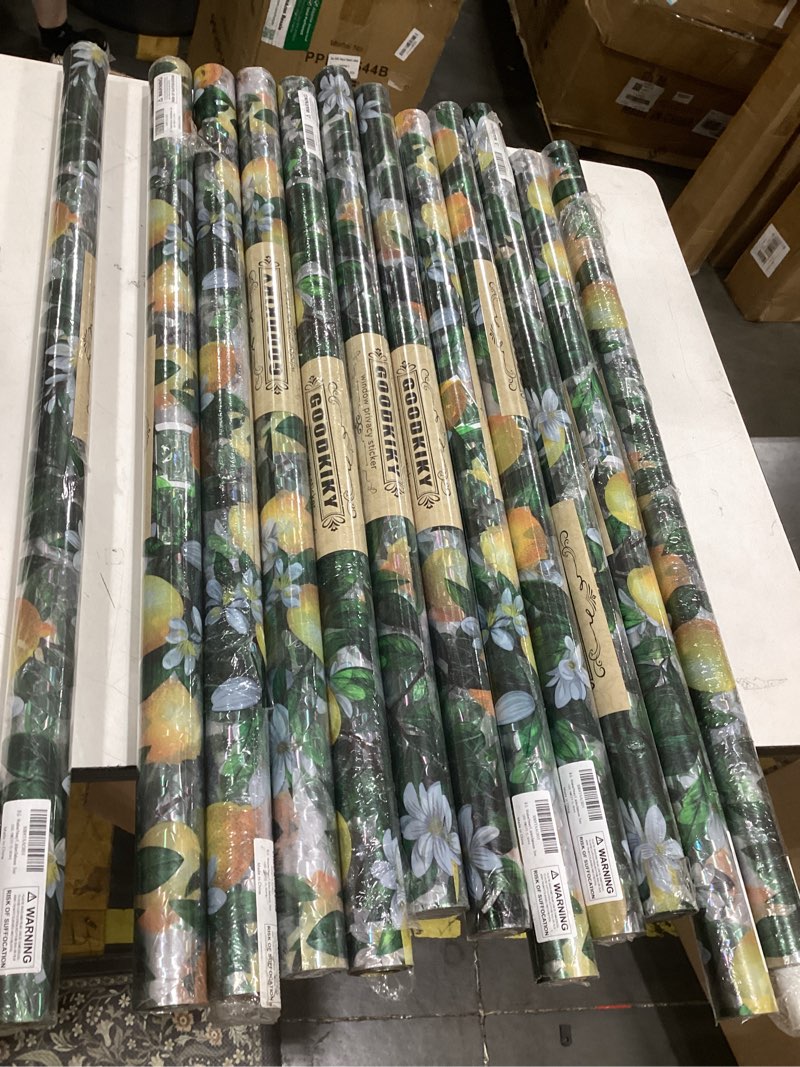 Condition photo showing New/Like New for stained glass window film, rainbow privacy, one way decorative tint, static cling, renter friendly for home bathroom door rainbow lemon tree 35.5*156