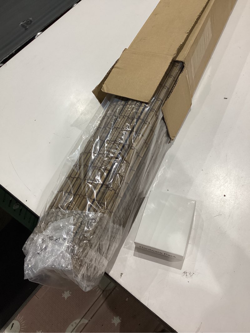 Condition photo showing Good Condition for cordless bamboo roman shades for windows, blinds size (30.5" w ×48" h) colour (highfield teak) highfield teak 30.5" w × 48" h