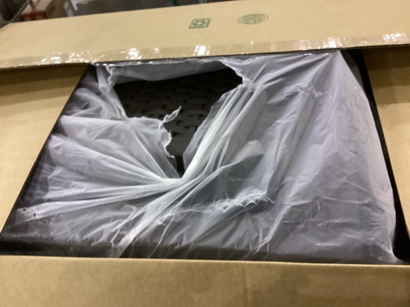 Condition photo showing As Is for Suncast 175 ft. Wicker Style Resin Hose Hideaway with Hose Guide, Java, Mocha Brown 1 Pack