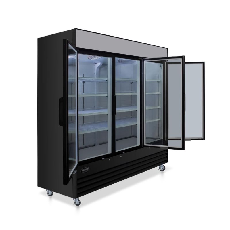 Condition photo showing As Is for triple glass door merchandiser refrigerator - pgr3-fg
