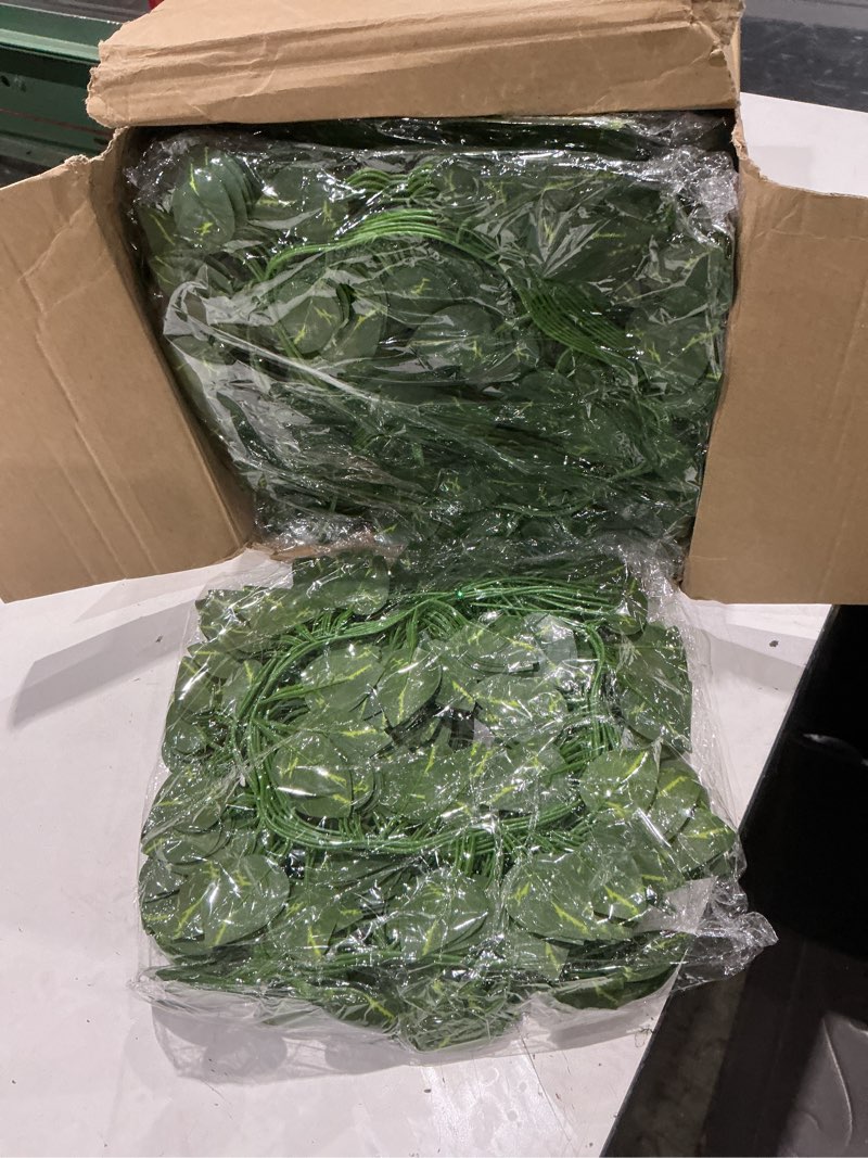 Condition photo showing Good Condition for 200 pcs 1444ft fake vines bulk artificial ivy garland greenery hanging vines plants green leaves for bedroom wedding garden home wall jungle themed party decorations 200 1444ft