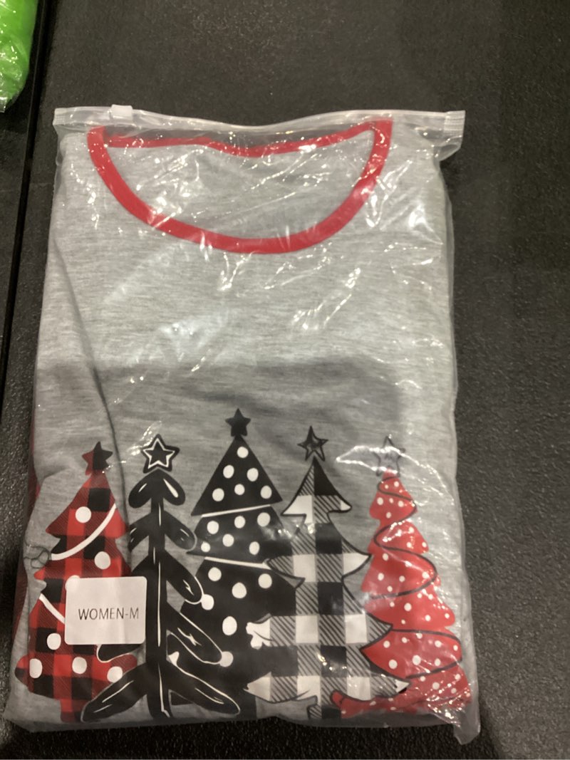 Condition photo showing New/Like New for onancehim family christmas pajamas matching sets for adult, matching christmas pajamas 2 piece outfit christmas pjs women medium grey tree