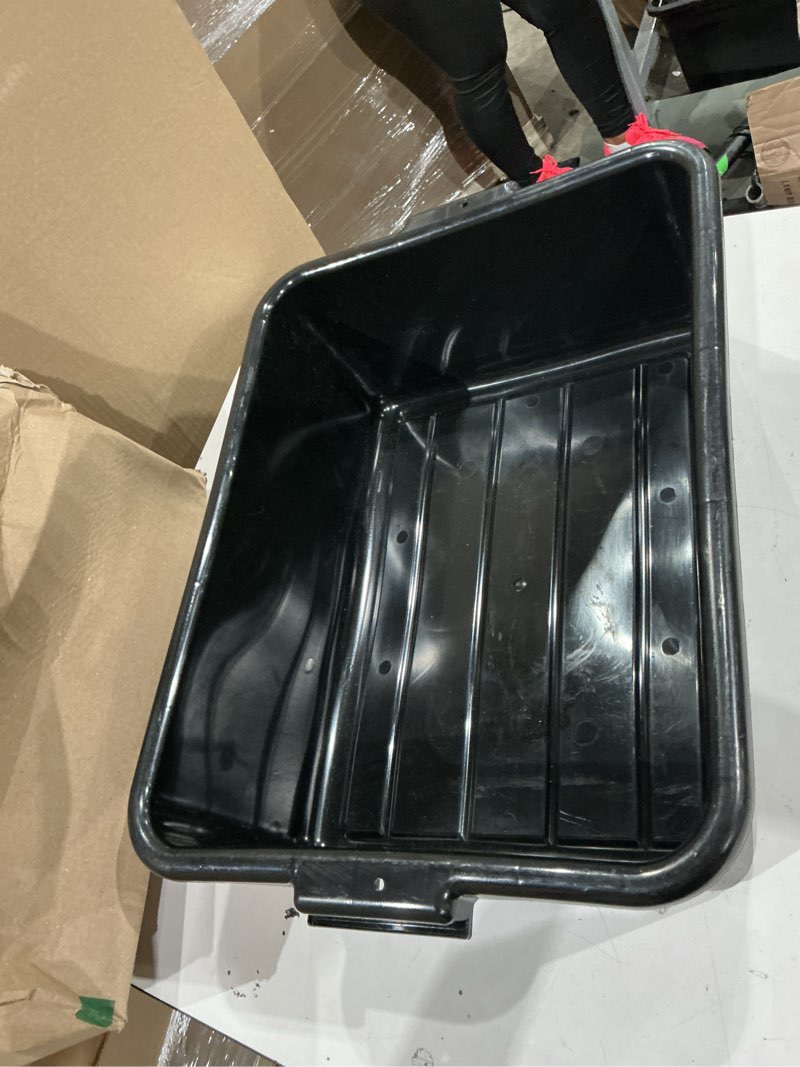 Condition photo showing Good Condition for restaurantware tub only: rw clean 22 inch x 15.7 inch bus tub 1 deep bus box - lid sold separately with handles black plastic restaurant tub heavy-duty for kitchen organization black deep tub