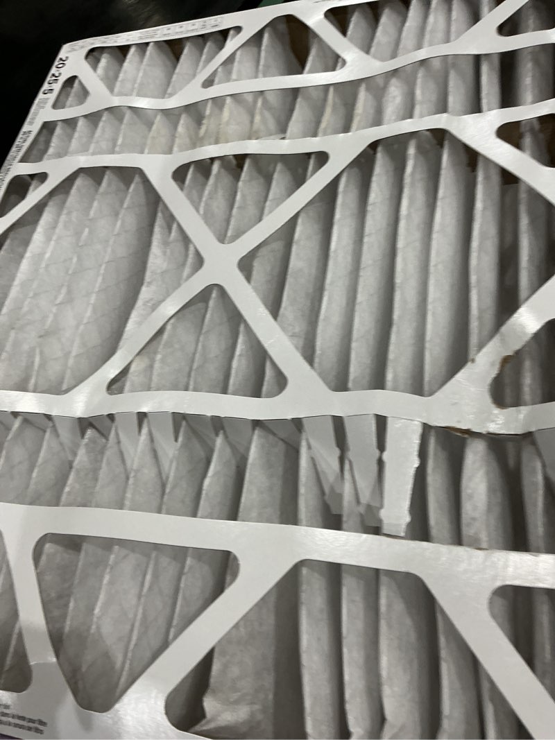 Condition photo showing As Is for filtrete 20x25x5 ac furnace air filter, mpr 1550, merv 12, fits honeywell & aprilaire space-gard, certified asthma & allergy friendly, electrostatic filter, 4-pack (actual size 19.88 x 24.63 x 4.31)