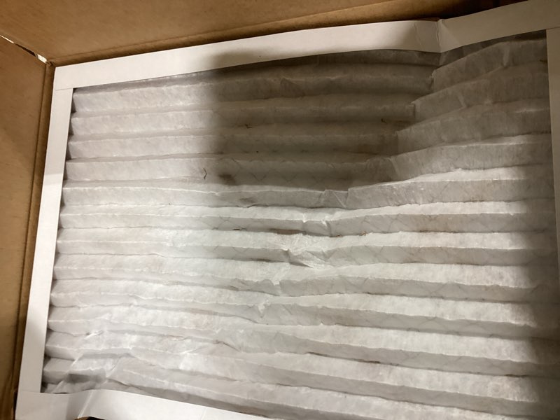Condition photo showing As Is for amazon basics 14x20x1 air filter, merv 8 ac furnace filters, allergy control, electrostatic, removes dust pollen and lint, 6-pack (actual size: 13.75" x 19.75" x 0.75") 14x20x1 merv 8