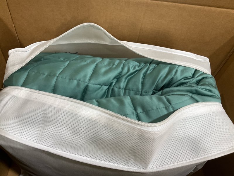 Condition photo showing Good Condition for YnM Exclusive Cooling Weighted Blanket Rayon, Bed Blanket for One Person of 190lbs, Ideal for Queen/King Bed (60x80 Inches, 20 Pounds, Sea Grass) Exclusive Sea Grass 60 in x 80 in 20 lb