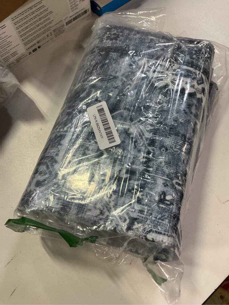 Condition photo showing Good Condition for jinchan Runner Rug 2x5 Washable Hallway Runner- Vintage Floral Non Slip Low-Pile Soft Thin Kitchen Rug Distressed Carpet for Farmhouse Bedroom Entryway Laundry Room(2x5ft,Grey) 2x5-Buttery Soft Distressed Grey