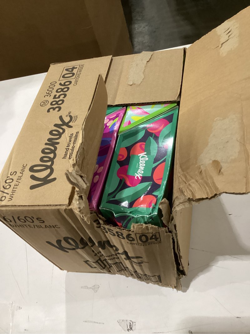 Condition photo showing New/Like New for Kleenex Disposable Paper Hand Towels, 6 Boxes, 60 Tissues per Box (360 Total Tissues), Packaging May Vary 60 Towels (Pack of 6) White