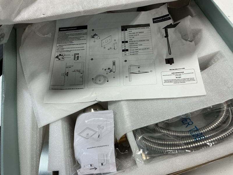 Condition photo showing Good Condition for shower faucet set with 10 inch shower heads with handheld spray combo, rainfall bathroom shower system rain shower head and handle set, dual shower heads with handheld spray combo, brushed nickel shower faucet brushed nickel