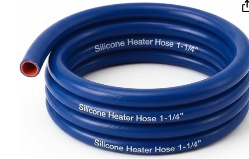 1 1/4" silicone heater hose radiator coolant (10ft roll) 1-1/4" id blue