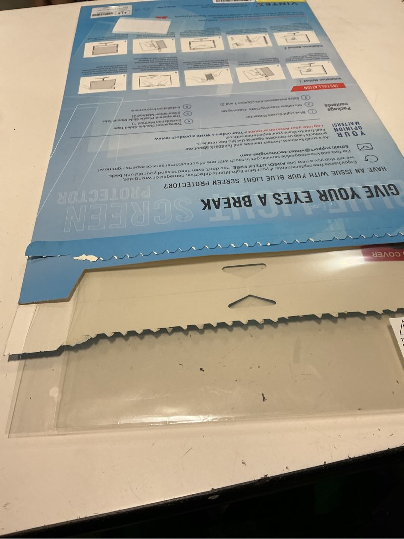 Condition photo showing Good Condition for vintez 21.5 inch blue light blocking screen protector panel for 16:9 widescreen computer monitor and laptop - pc anti-uv eye protection filter film - anti-scratch diagonal frame shield [1 pack] [1 pack] 21.5" diagonal (16:9) blue screen for monitor