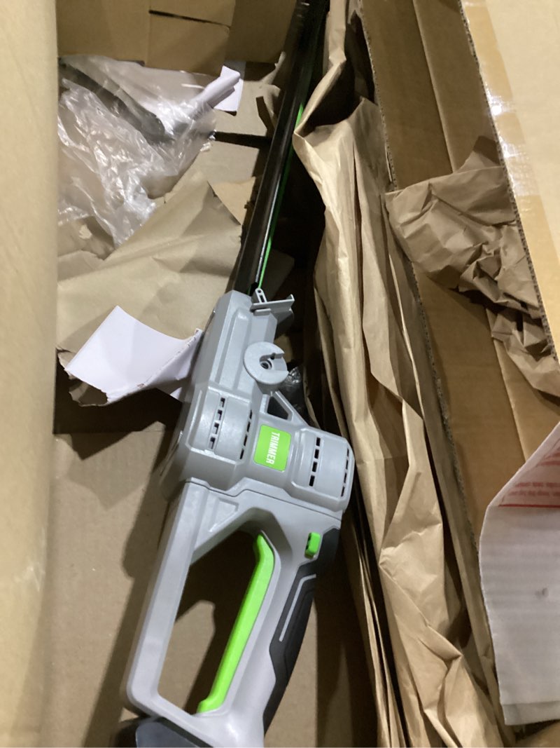 Condition photo showing As Is for mzk 22'' cordless hedge trimmer, 20v bush trimmer, handheld hedge cutter, grass shrub trimmer, lightweight & compact trimmer(battery & charger included)