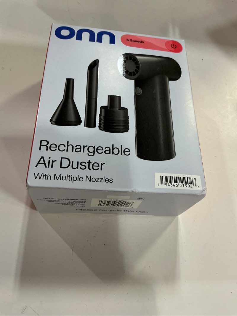 Condition photo showing Good Condition for onn rechargeable air duster with multiple nozzles and carrying bag