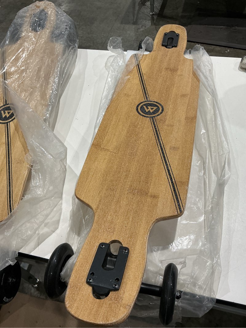 Condition photo showing Good Condition for glider collection | 40\\\" x 9.25\\\" | premium longboard skateboard | large 100mm wheels | bamboo deck with hard maple core | cruiser carver | fully assembled for beginners adults teens | free skate tool