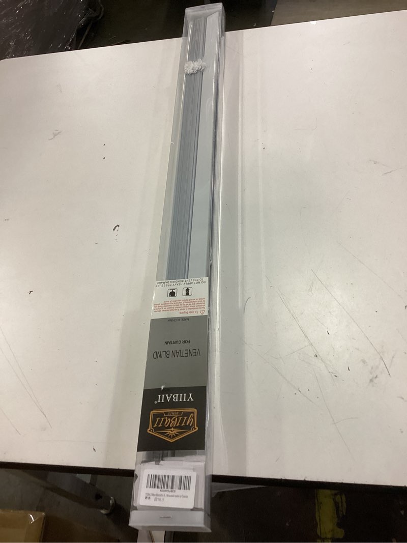 Condition photo showing New/Like New for YIIBAII Mini Blinds Suitable for 30.5" W x 64" H Windows 1" Aluminum Horizontal Venetian Blinds Darkening with Rope and Pole can Mounted Inside or Outside White 30.5"W x 64"H