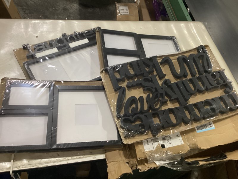 Condition photo showing New/Like New for Jerry & Maggie - Photo Frame | Plaque College Frame - Black Wall Decoration Combination - Black PVC Picture Frame Selfie Gallery Collage With Full Size Hanging Template & Wall Mounting Design Black/ 7PACK