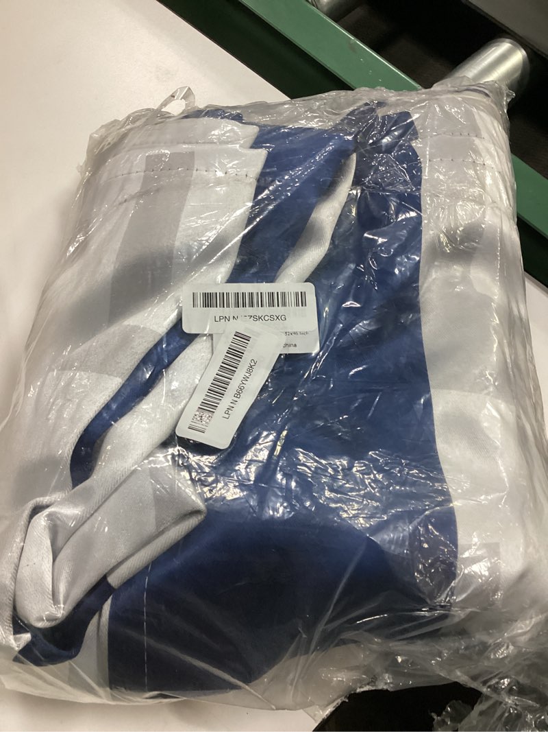 Condition photo showing Good Condition for weesire Modern Blackout Curtains for Bedroom Living Room 2 Panels 100% Blackout Blue and White Pattern Curtains Abstract Curtains, 52x96 Inches P2-blue 52"W x 96"L (Pack of 2)