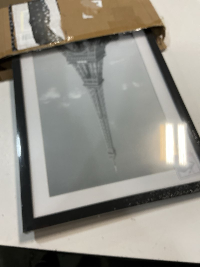Condition photo showing New/Like New for americanflat 13x16 picture frame with polished plexiglass - use as 9x12 frame with mat or display 13x16 photo without mat - streamline collection - thin border picture frames for wall - black black 13x16 1 pack
