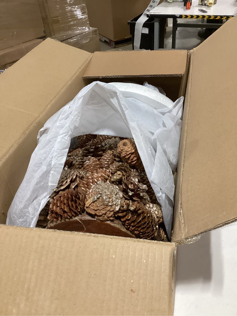 Condition photo showing As Is for Christopher Knight Home Tabletop Christmas Tree, Champagne + Glitter