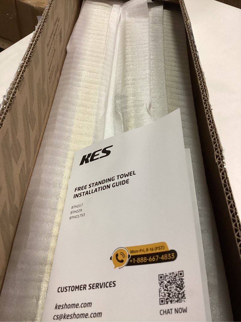 Condition photo showing New/Like New for KES Standing Towel Rack with Marble Base, 2-Tier Towel Stand for Bathroom Floor, Upgrade Steady Design, T-Shaped Towel Drying Rack Gold, SUS304 Stainless Steel, Brushed Gold Finish, BTH217-BZ Gold 33” H (2-tier)