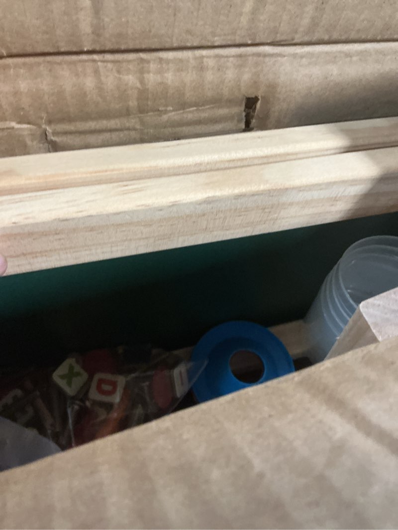 Condition photo showing Good Condition for eaq easel for kids, art easel for kids ages 4-8 height adjustable wooden painting easel,whiteboard chalkboard with paper roll holder,letters and numbers magnets and other accessories