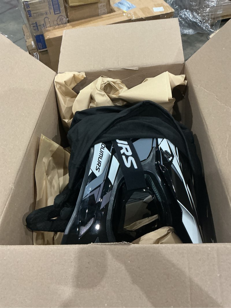Condition photo showing Good Condition for oumurs dot adult atv dirt bike helmet with goggles gloves & mask adjustable sun visor motorcycle adults helmet off-road motocross downhill moped mx for unisex-adult-victory gray, m victory gray medium