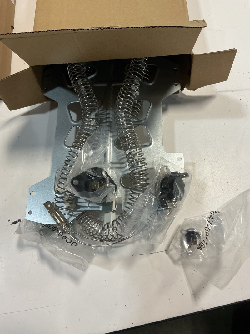 Condition photo showing Good Condition for 2026 upgrade dryer heating element for samsung dv42h5000ew/a3 dv45h7000ew/a2 dv48h7400ew/a2 dc47-00019a dryer heating element dc47-00018a thermostat dc47-00016a dc32-00007a dc96-00887a thermal fuse