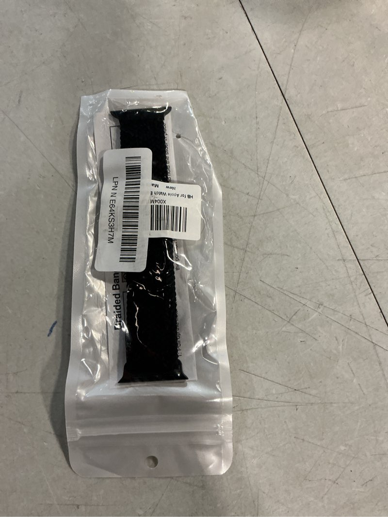 Condition photo showing New/Like New for braided stretchy band compatible with apple watch bands 38mm 40mm 41mm 42mm 44mm 45mm 46mm 49mm women men, soft nylon solo loop magnetic sport strap for iwatch series 11 10 9 8 7 6 5 4 3 2 1 se ultra black 38mm/40mm/41mm/(42mm-series 11 10)