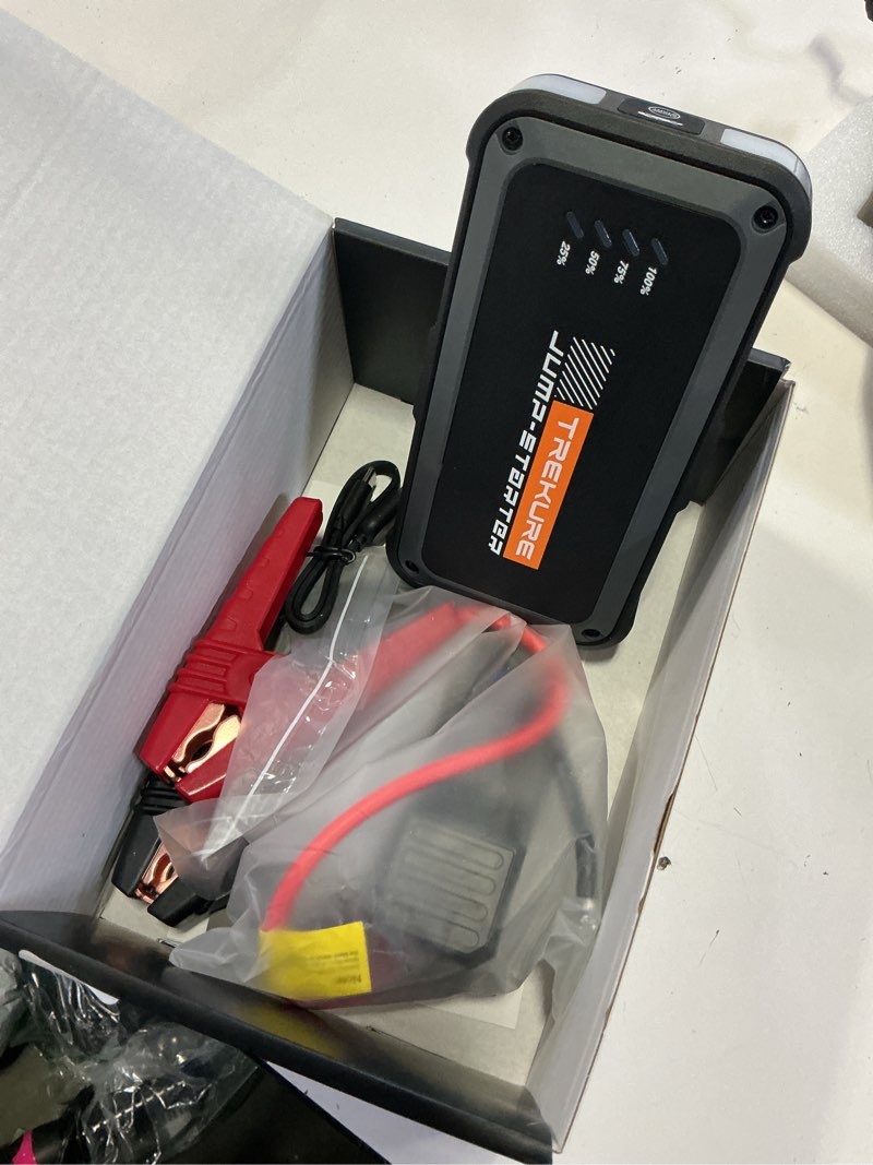 Condition photo showing Good Condition for trekure portable car battery jump starter 4000a 16800mah jump box, car battery jumper starter portable jumper cables for car(8.0l gas/6.5l diesel), fast charge, lights, compact