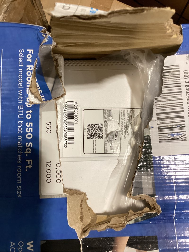 Condition photo showing As Is for midea 12,000 btu u shaped smart inverter window air conditioner - cools 550 sq ft, ultra quiet with open window flexibility - alexa/google assistant compatible - 35% energy savings, remote (updated) 12,000 btu (updated)