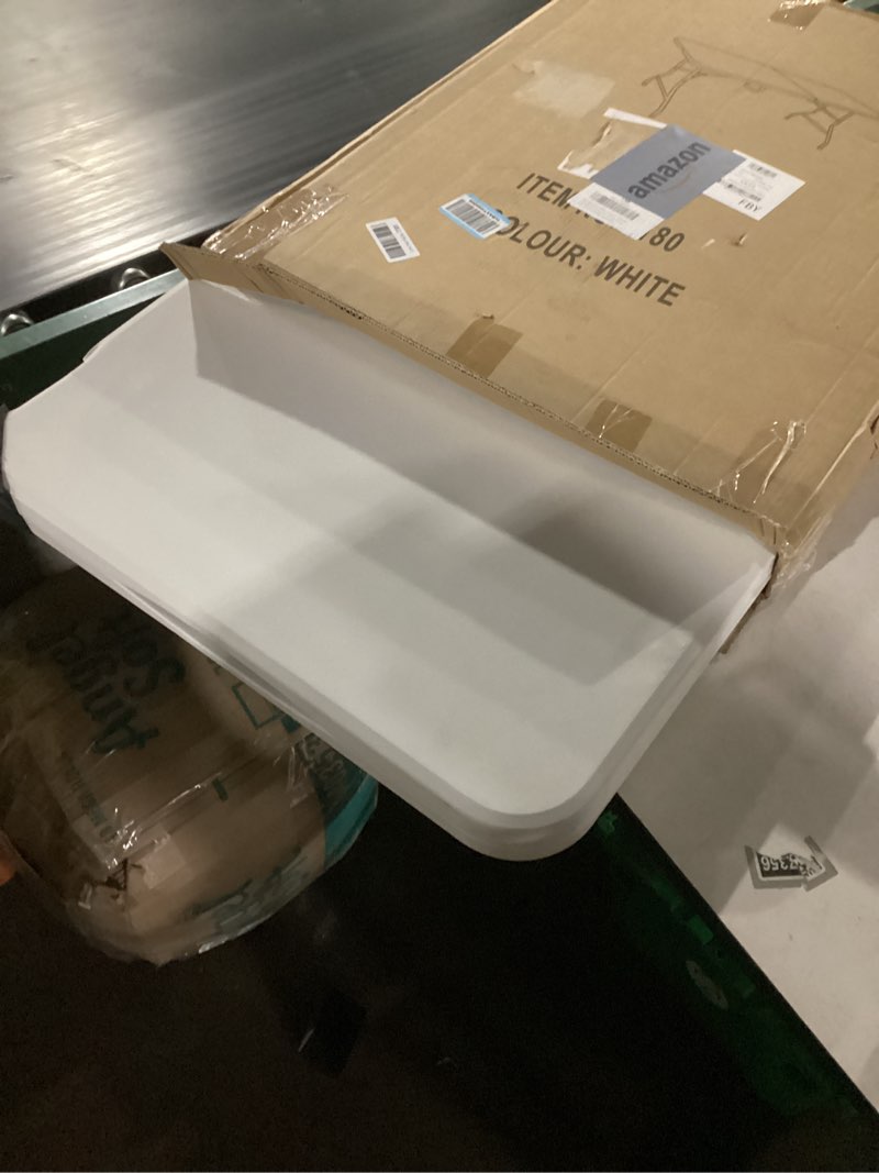 Condition photo showing Good Condition for Folding Table 6 FT Lightweight Camping Table Portable Plastic Rectangular Outdoor Dining Table Steel Legs Fold-in-Half with Carrying Handle for Indoor,Picnic,Party,Wedding,Events(White) 6 FT White 1