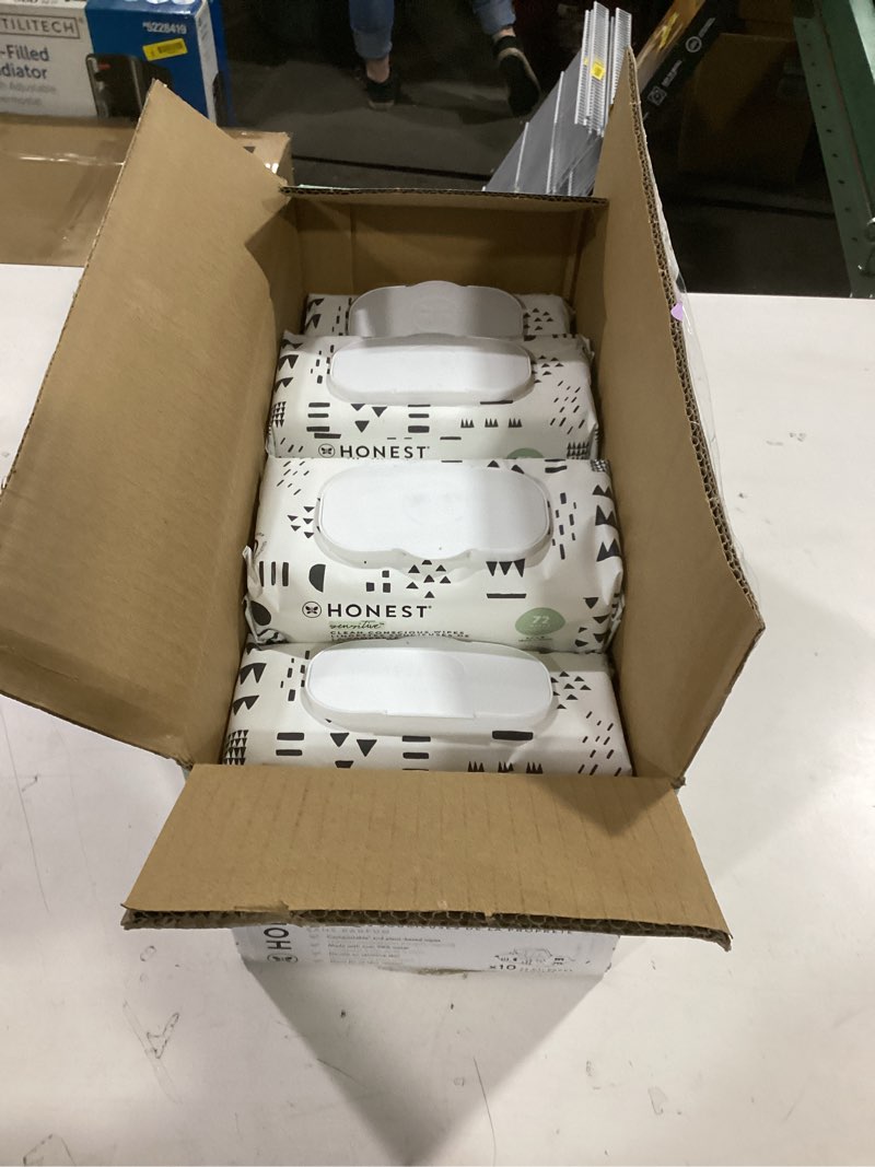 Condition photo showing New/Like New for The Honest Company Hypoallergenic Multi-Use Baby Wipes for Sensitive Skin, Pattern Play, 720 Count Pattern Play 72 Count (Pack of 10)