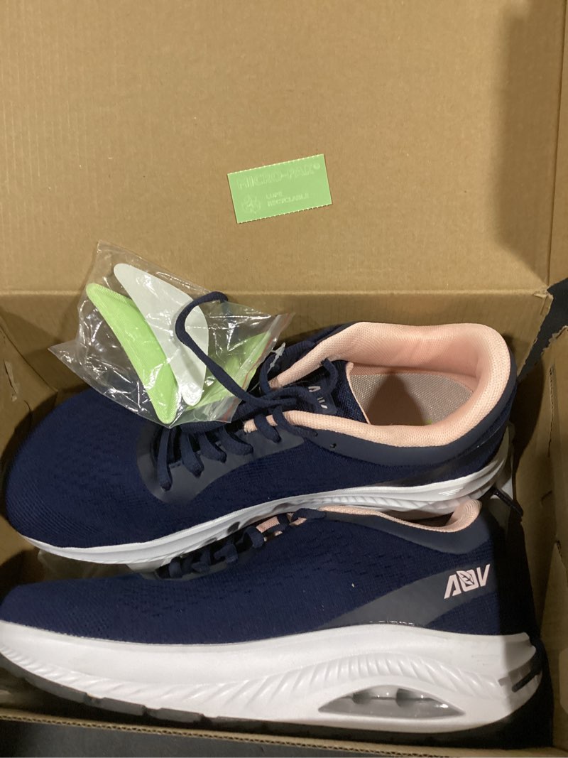 Condition photo showing New/Like New for QAUPPE Wide Toe Box Shoes Women Walking Plantar Fasciitis Sneakers Arch Support Orthotic Tennis Shoes 10 Wide Bluepink-a