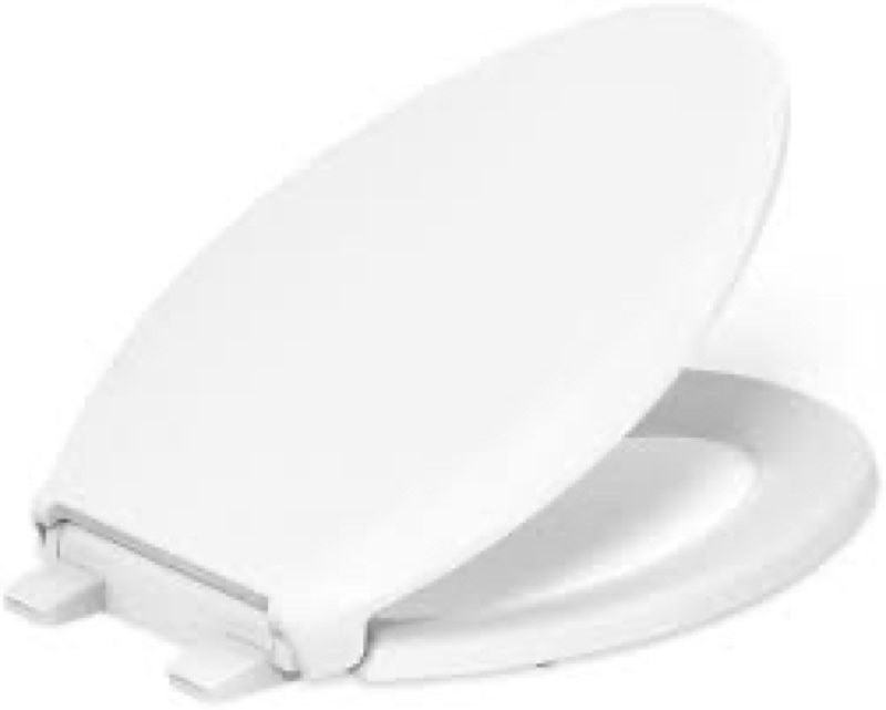 KOHLER 4636-RL-0 Cachet ReadyLatch Elongated Toilet Seat Slow Close, Soft Close Toilet Seat Quiet Li