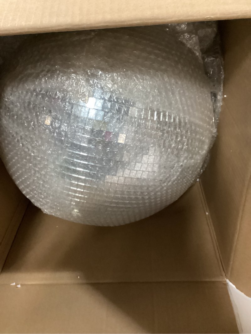 Condition photo showing New/Like New for Youdepot 16-Inch Large Disco Ball – Big Hanging Mirror Ball Disco Ball Decor for Disco Party Decorations, Weddings, Events, Disco Christmas Decor, and Home Celebration 16 in