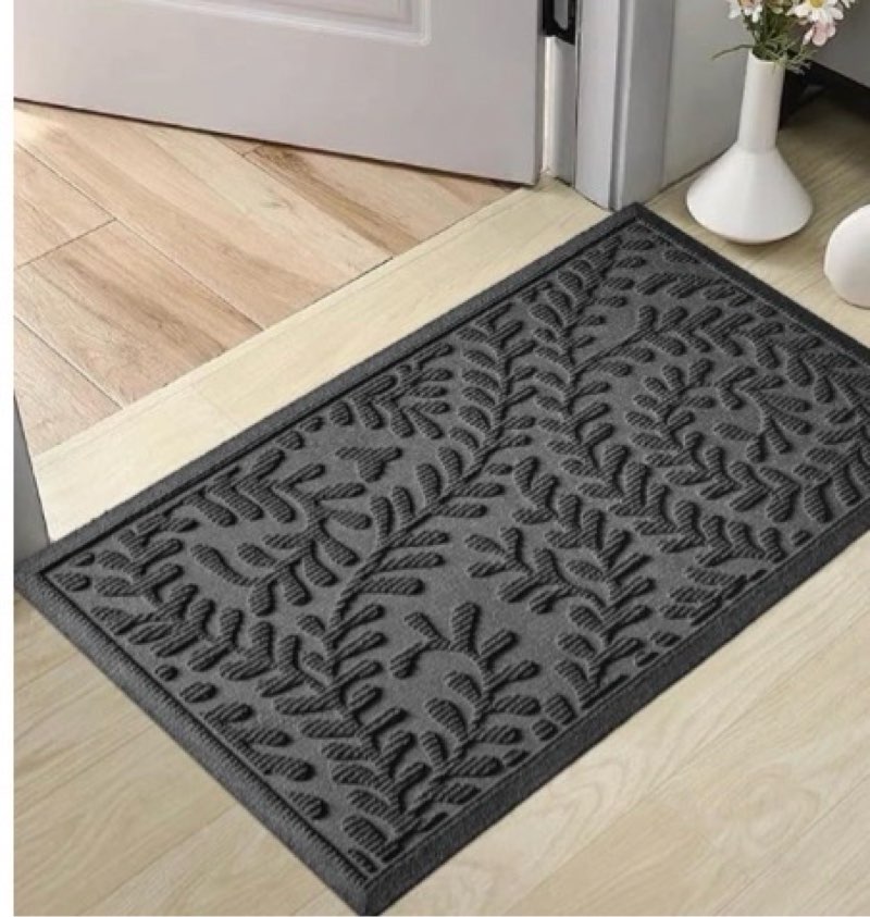 hiyard front door mat, absorbent dirt trapping welcome door mat indoor outdoor, non slip entry mat, 