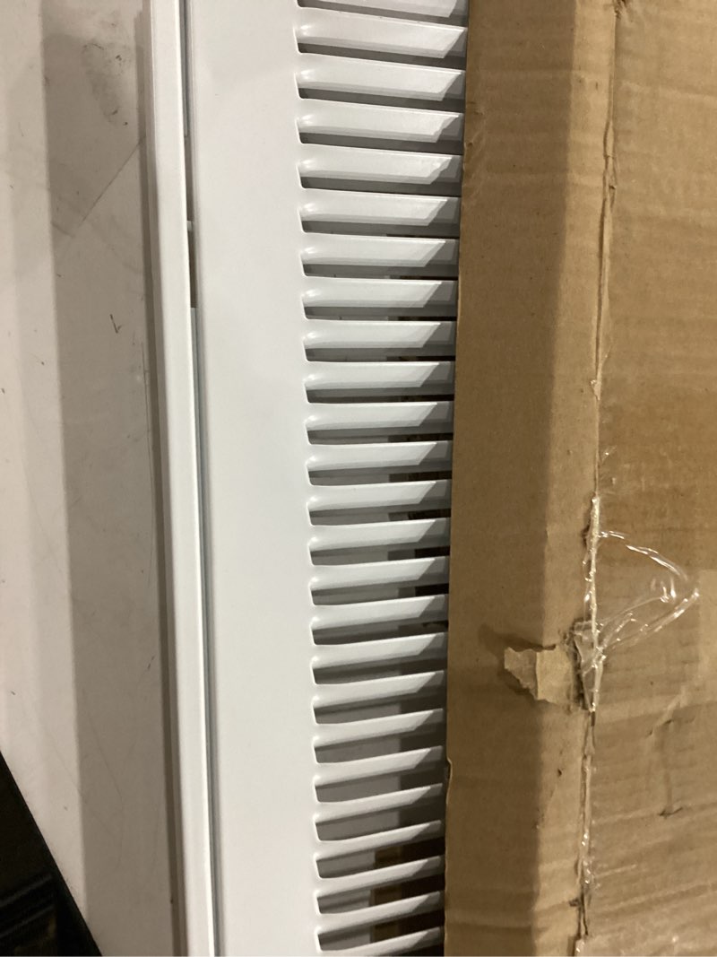 Condition photo showing New/Like New for ez-flo 16 x 16 inch (duct opening) return air vent cover for wall or ceiling, solid steel return air filter grille, hvac vent cover, white, 61654 16 in. x 16 in.