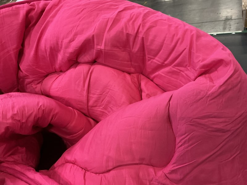 Condition photo showing As Is for japanese floor mattress foldable & portable roll up futon mattress 3\" pink tatami mat for adult and kids?shredded memory foam filled with straps sleeping pad suitable for camping?60\"x 80\" queen size grey queen