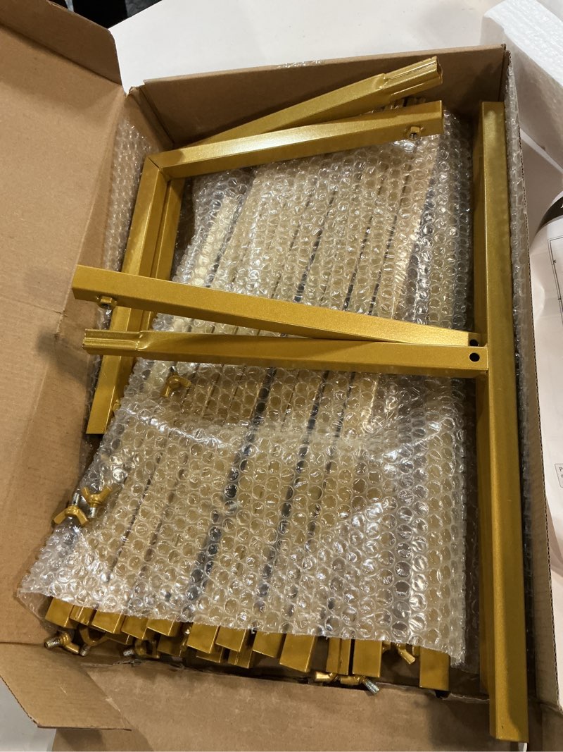 Condition photo showing Good Condition for Wokceer Wedding Arch Backdrop Stand Square 6.6FTx6.6FT Gold Metal Balloon Arch Stand Garden Arbor Backdrop Frame for Wedding Birthday Party Baby Shower Photo Booth Background Decoration 6.6FT x 6.6FT Gold