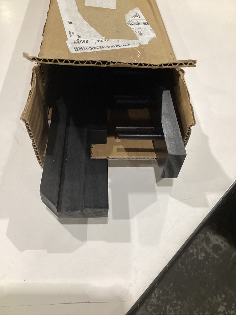 Condition photo showing As Is for LAVIEVERT Wooden Medal Hanger & Trophy Shelf, Wall-Mounted Race Display with 2 Tier Storage Shelf and 19 Hanging Bars Black