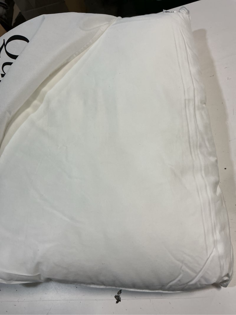 Condition photo showing As Is for premium down alternative pillow, standard, medium/firm