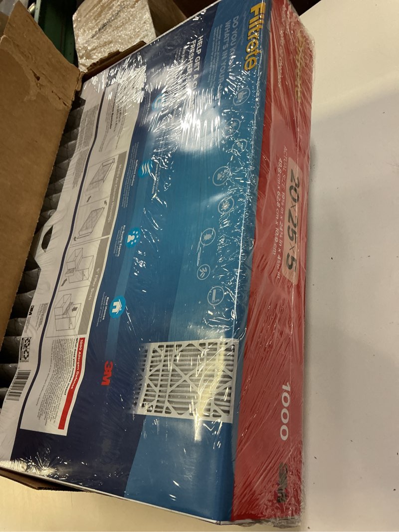 Condition photo showing New/Like New for filtrete 20x25x5 ac furnace air filter, mpr 1000, merv 11, fits lennox devices, allergen defense, electrostatic air cleaning filter, 2-pack (actual size 19.63 x 24.75 x 4.31 in)