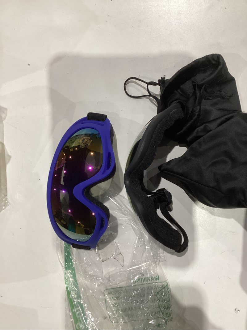 Condition photo showing Good Condition for 2-pack kids ski goggles, snowboard goggles for adult youth teens boys & girls, winter snow sports goggles