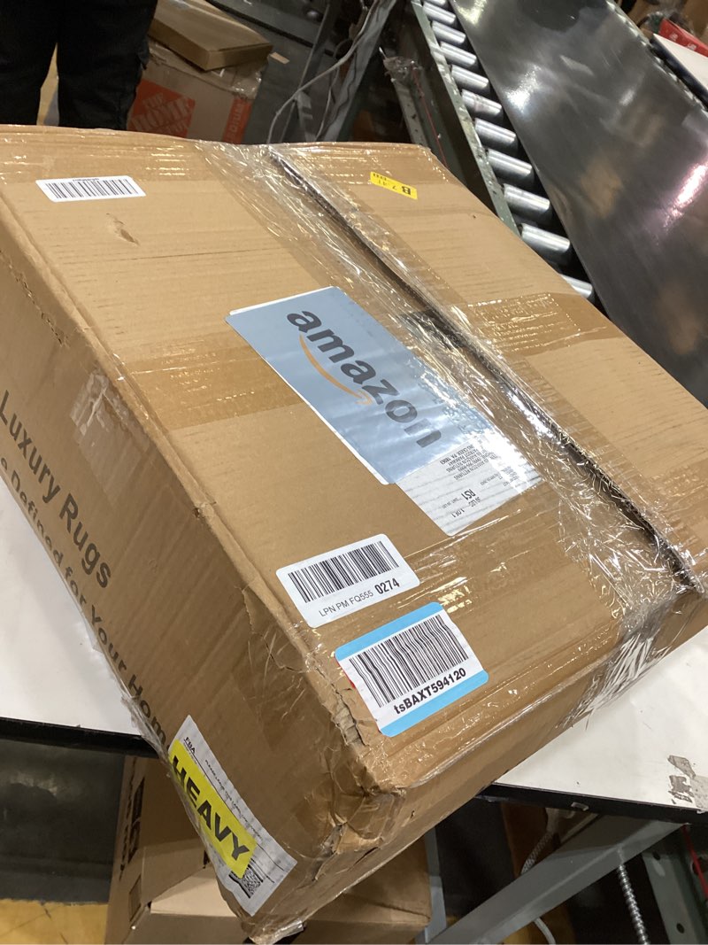 Condition photo showing As Is for Area Rug for Living Room - 10x12 Soft Washable Oriental Vintage Floral Distressed Large Carpet - Fad