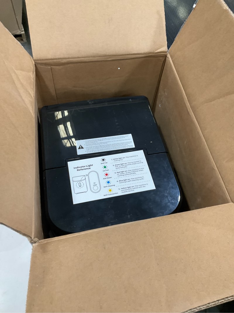 Condition photo showing As Is for Silonn Nugget Ice Maker Countertop, WiFi Pebble Ice Machine with Soft Chewable Ice, Timer Function and Status Alerts with Silonn App, 33lbs/24H for Home, Kitchen, Office