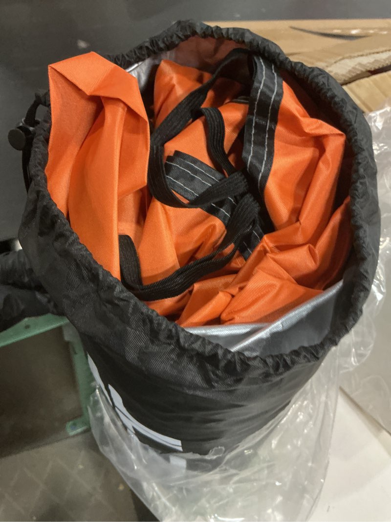 Condition photo showing Good Condition for upgraded bike tent with rain cover, portable outdoor storage shed for 2 bikes, 210d oxford fabric pu4000 waterproof, bike shed/bike cover for motorcycles, garden tools, lawn mower orange 79*32*65in