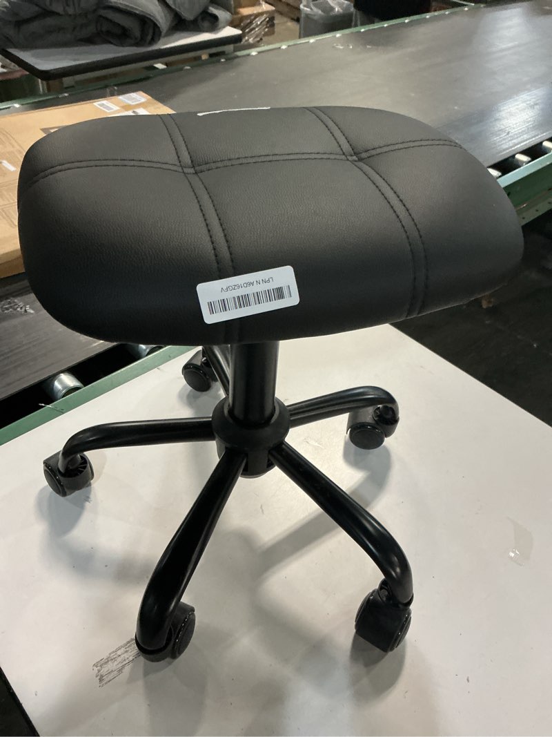 Condition photo showing As Is for Square Rolling Stool with Wheels Height Adjustable Swivel Stool Chair for Salon Massage Spa Black