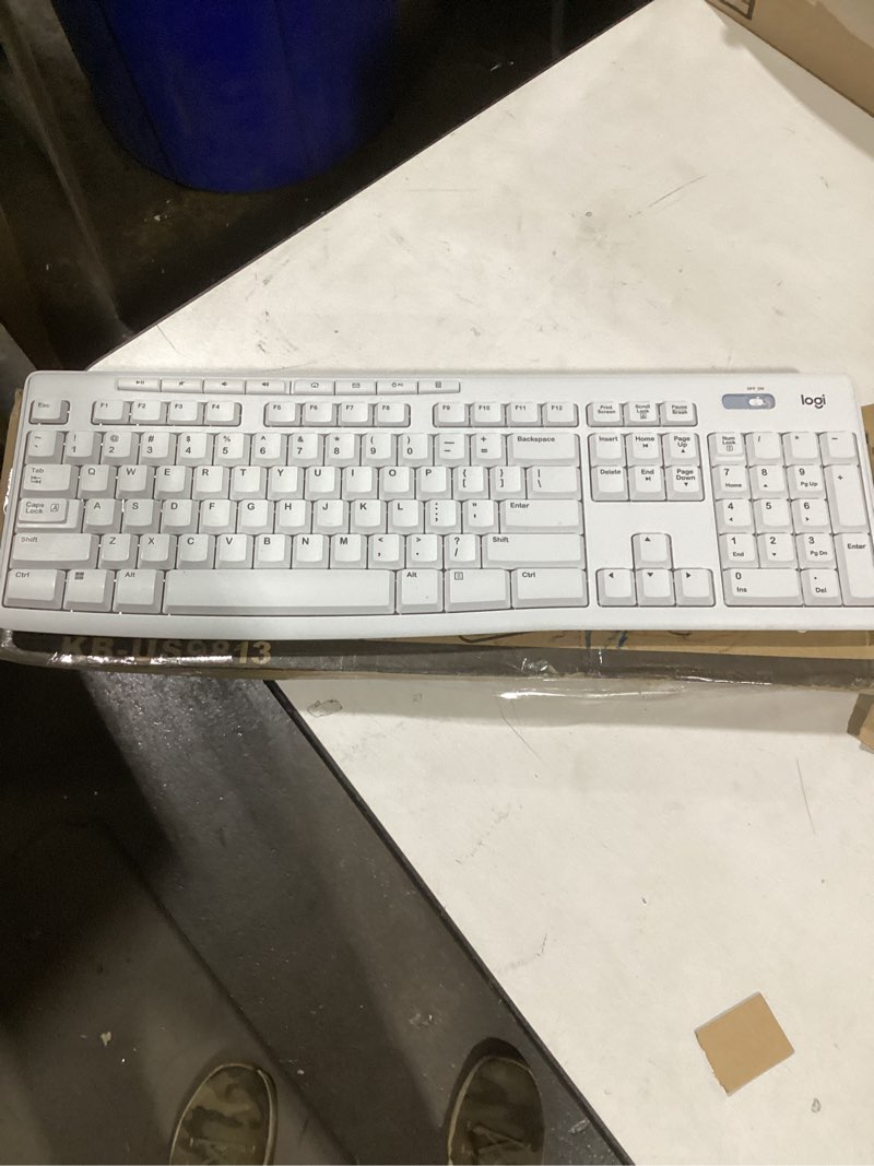 Condition photo showing As Is for Logitech MK270 Wireless Keyboard and Mouse Combo for Windows, 2.4 GHz, 8 Multimedia Keys, PC, Laptop, Wireless Keyboard Compact Mouse Combo - White Off White 1 Pack Combo