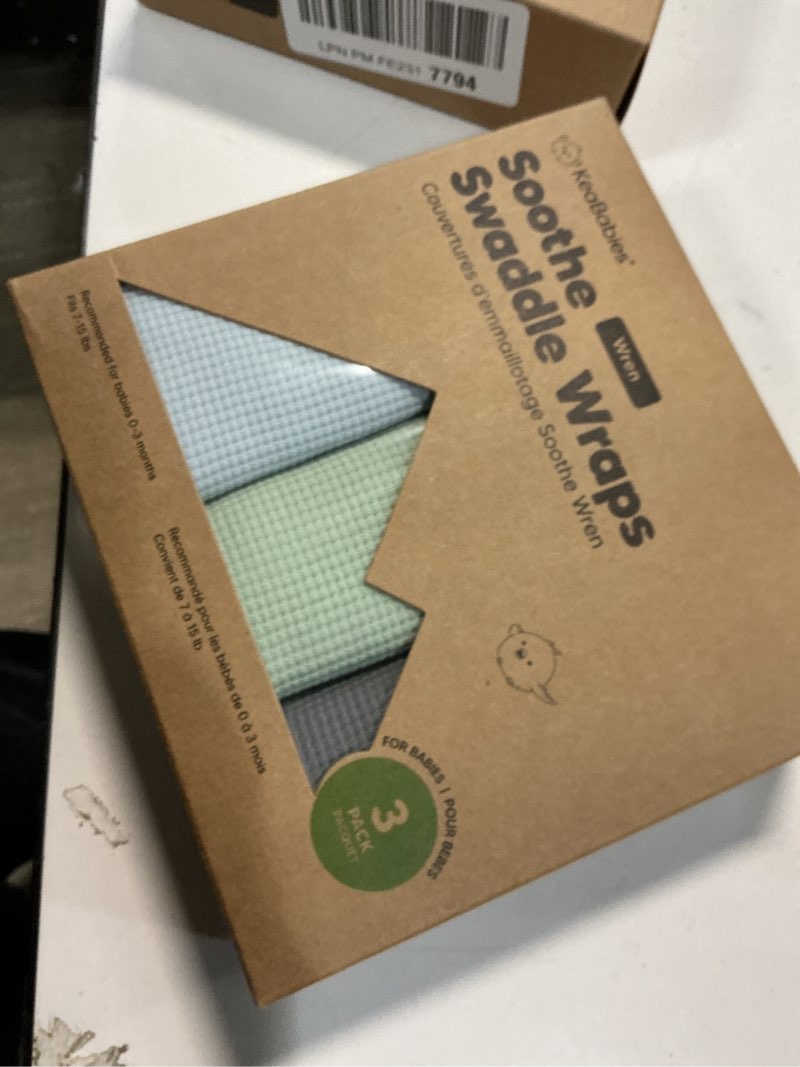 Condition photo showing New/Like New for 3-Pack Organic Swaddles for Newborns, Baby Sleep Sacks 0-3 Months - Baby Swaddle Wrap, Newborn Wearable Blanket, Infant Sleep Sack for Girls, Boys, Soft & Snug, Large Hook & Loop Closure (Ripple) Ripple One Size (0-3 Months)